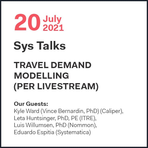 SYS Talks: Travel Demand Modelling (per Livestream)